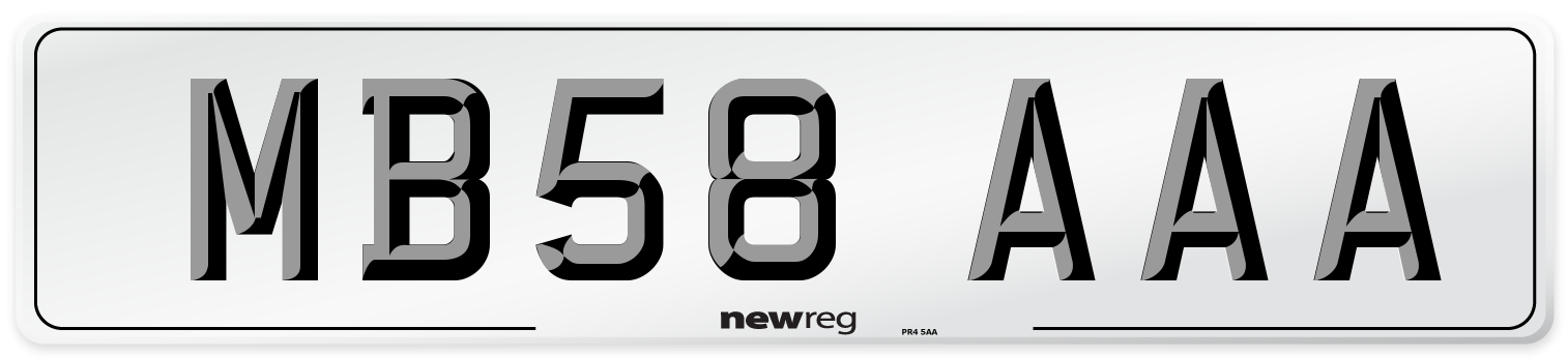 MB58 AAA Number Plate from New Reg